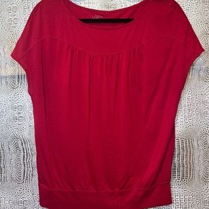 Ann Taylor Loft Cherry Red Blouse size S/M